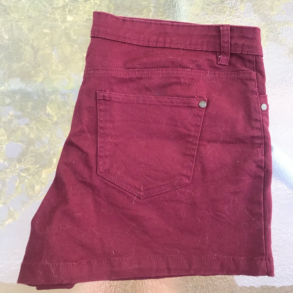 Burgundy Jean Shorts